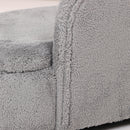 Divano per Cani e Gatti con Vano Contenitore 80x40x46 cm Rivestimento Vellutato Grigio Scuro