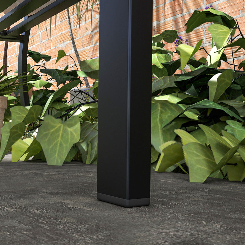 Panchina da Giardino  2 Posti  con Schienale Decorato e Braccioli 125x50x75 cm in Acciaio Nero