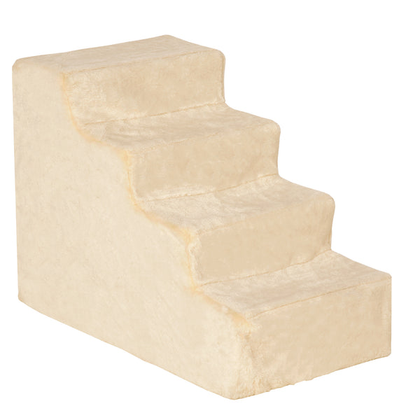 prezzo Scaletta per Cani 4 Gradini 60x35x44 cm in Flanella Sfoderabile e Truciolato Beige