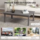 Tavolo per Esterni Rettangolare 100x60 cm in Alluminio Effetto Legno Marrone