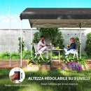 Gazebo Pieghevole Pop Up 584x297,5x272 cm UPF50+ e Altezza Regolabile Grigio Scuro   