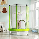 Tappeto Elastico per Bambini 3-6 Anni Ø140x190 cm con Rete di Sicurezza Verde   