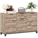 Credenza Buffet in stile Industriale 120x36.5x70 cm con Cassetto e 3 Armadietti in Legno Marrone    