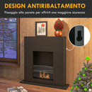 Camino a Bioetanolo da Pavimento 73x20x75 cm Bruciatore da 0,9L in Acciaio Verniciato  Nero Opaco 