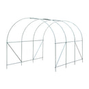 Serra da Giardino a Tunnel Per Piante  350x200x200 cm in PE con Tubi in Ferro Bianco