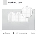 Set 2 Pareti Laterali per Gazebo 3x3 m Pieghevoli 295x200 cm in tessuto Oxford con Finestre Bianco