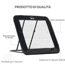 Rebounder Pieghevole da Esterno per Calcio Baseball e Pallavolo 128x118x108-120 cm Nero 