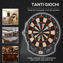 Bersaglio Elettronico Digitale 44x39,5x 2,2 cm fino a 8 Giocatori con Schermo a LCD Nero