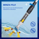 Aspirapolvere per Piscina Portatile Ø6x106-162 cm con Asta a 3 Livelli Blu e Bianco