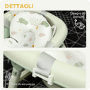 Vaschetta Bagnetto per Neonati Pieghevole 86x53x25,5 cm con Cuscino e Bacinella Lavabo Verde  