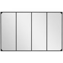 Specchio da Parete in Stile Industriale con 4 Ganci 109x2x69 cm in Vetro Multistrato Metallo e MDF Nero