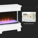 Camino Elettrico da Pavimento 61x28x66,5 cm Effetto Fiamma 2000W Bianco