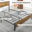 Struttura Letto Matrimoniale 149x207x104 cm in Truciolato con Testiera e Pediera Marrone