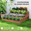 Letto per Orto Rialzato a 4 Livelli 113x113x46 cm con Fondo Aperto in Legno di Abete   