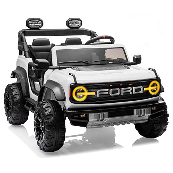 Macchina Elettrica per Bambini 24V Licenza Ford Bronco Raptor 2 Posti con Telecomando Bianco acquista