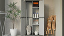 Besenschrank für den Außenbereich 68 x 39,5 x 168 cm, 2 Türen, 4 Regale aus grauem Harz
