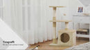 Kratzbaum mit Katzenhaus aus Sisalholz 50x30x80 cm Beige