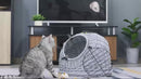Korbkorb für Katzen 42x35x37 cm mit grauem Kissen