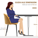 Set 2 Sedie Imbottite 49x50x77 cm in Velluto Giallo