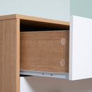 Cassettiera 3 Cassetti 80x39x80 cm Bianco e color Legno   