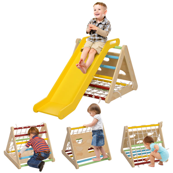 Gioco per Bambini 5 in 1 Corda Arrampicata Scivolo Sacchi e Triangolo Montessori prezzo