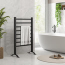 Scaldasalviette Elettrico da Terra o Parete 150W Timer 2-4 Ore 53x35x90 cm Nero