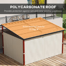 Pergola con Tende Laterali e Tetto Retrattile in PC 345x300x215-255 cm in Alluminio e Metallo Crema