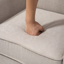 Poltrona d'Arredo in Stile Nordico con Braccioli 79x78x87 cm in Legno e Poliestere Grigio e Marrone