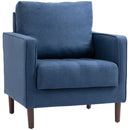 Poltrona 76x70x87 cm in Tessuto Effetto Lino Blu