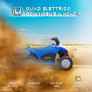 Quad Elettrico per Bambini licenza ufficiale HONDA con Luci LED Clacson e Pedale Blu  