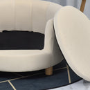 Cuccia Divano per Cani e Gatti 65x64x37cm Cuscino Rimovibile Crema 