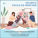 Scivolo per Bambini 18-36 Mesi 133x60x70 cm con Canestro da Basket Rosa e Grigio   