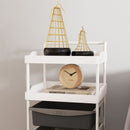 Carrello Portaoggetti Multiuso 40x34x85 cm con 2 Ripiani e 3 Vassoi Scorrevoli in Acciaio e PP Bianco e Grigio  