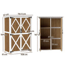 Armadio da Giardino 116,5x57x159-167 cm Tetto in Bitume in Legno di Abete Marrone e Bianco  