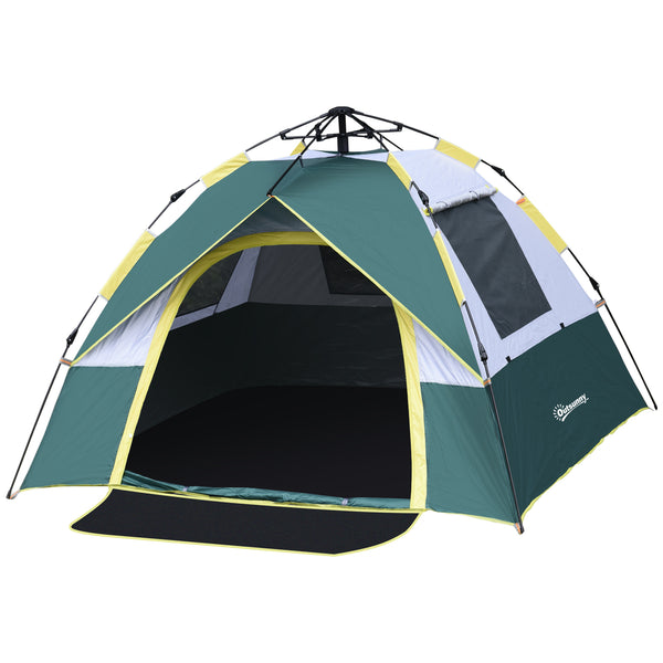 Tenda da Campeggio Automatica per 2 Persone con Tasche Interne e Tappetino 205x195x135 cm  Verde sconto