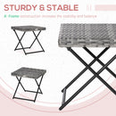 Tavolino da Giardino Pieghevole Salvaspazio 40x40x40 cm in Rattan Sintetico e Acciaio Grigio