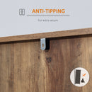 Credenza 120x39,5x77 cm in Truciolato e Metallo Marrone