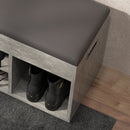 Panca Scarpiera Salvaspazioni con Vani a Giorno e a Scomparsa 80x30x45 cm Nero e Grigio  