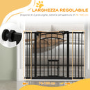 Cancelletto per Cani Taglia Piccola e Media 74-100x76 cm con Chiusura Automatica Nero  