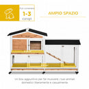 Conigliera a 2 Livelli 157,4x53x99,5 cm in Legno Metallo e Bitume Giallo Bianco e Nero   