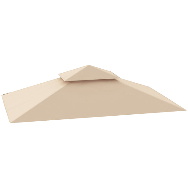 sconto Copertura per Gazebo da Giardino 244x152 cm a 2 Livelli in Poliestere 160gsm Beige