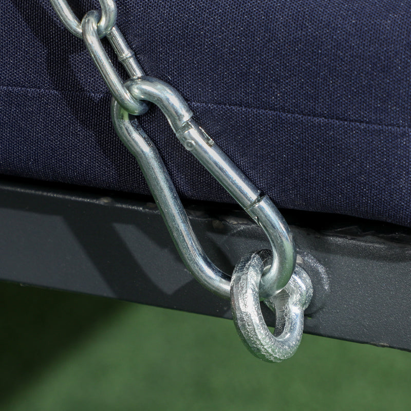 Dondolo da Giardino 3 Posti 198x118x168 cm Sedute Separate con Chaise Longue Blu Scuro   