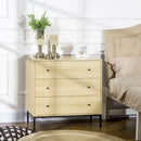 Cassettiera 3 Cassetti 80x40x78 cm in Acciaio e Legno Naturale