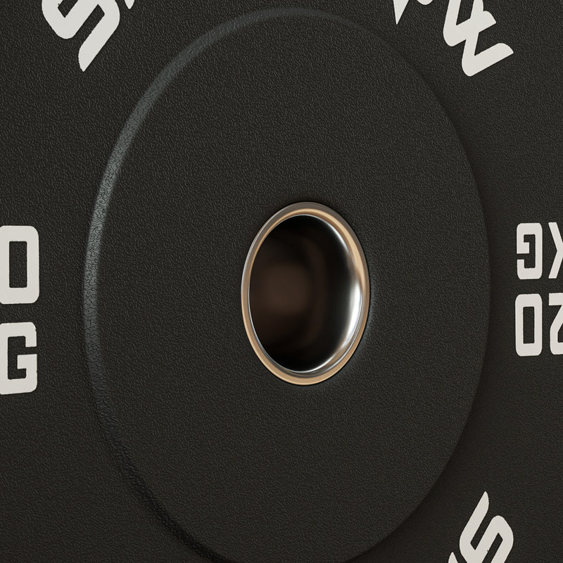 Set 2 Dischi Pesi da 20kg in Gomma con Foro da 2"/5 cm per Manubri e Bilancieri Nero    