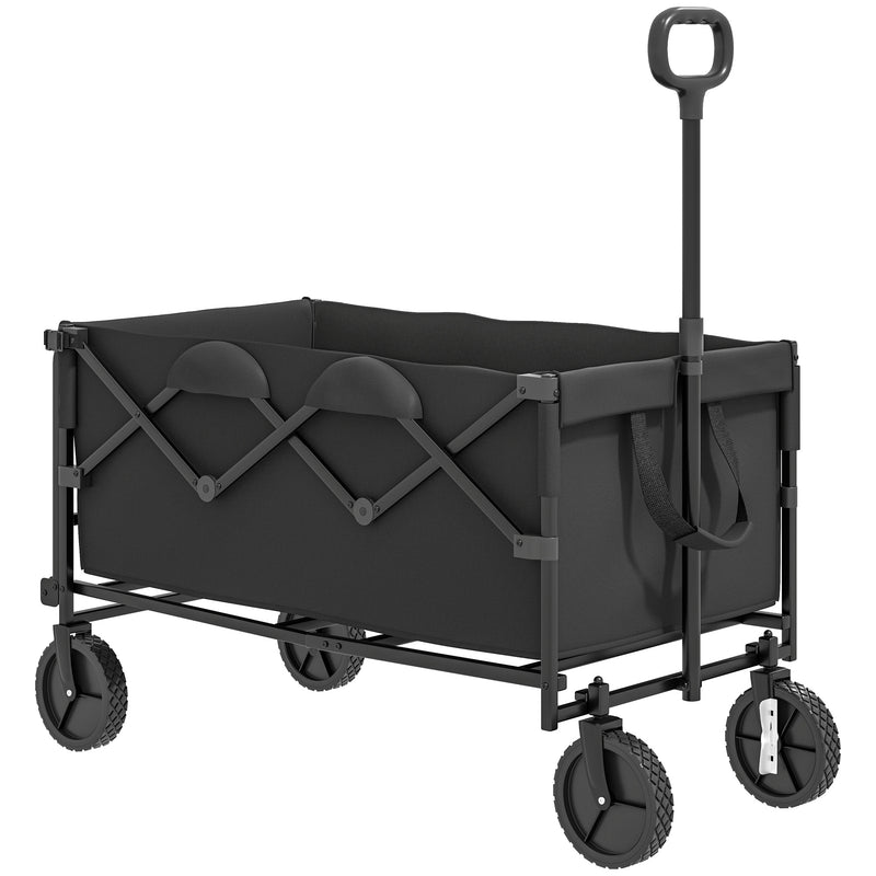 Carrello da Giardino 160L 95x55x102 cm Capacità 100 kg Pieghevole Nero  
