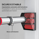 Barra per Trazioni Regolabile 75-92x10x7 cm con Impugnature Antiscivolo Rosso e Nero  