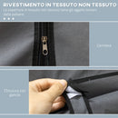 Armadio Guardaroba da Campeggio 125x43x162,5 cm con 8 Ripiani e 2 Barre Grigio Carbone   