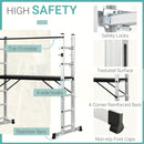 Trabattello Scala 3 in 1 ad Altezza Regolabile Max 150 Kg in Lega di Alluminio