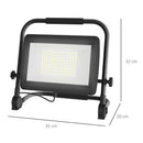 Faretto LED da Esterno IP65 35x20x32 cm da 6500k con Testa Girevole e Supporto Nero  