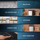 Macchina del Ghiaccio Autopulente 2,1 Litri con 2 Dimensioni di Cubetti Grigia